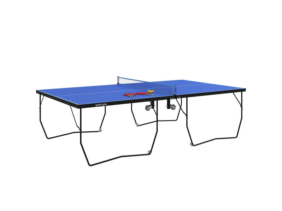 Mesa Pingue-pongue Dobrável, 8 Rodas, Aço Eletrostático, Mdf, 274x152,5x76 Cm, Azul