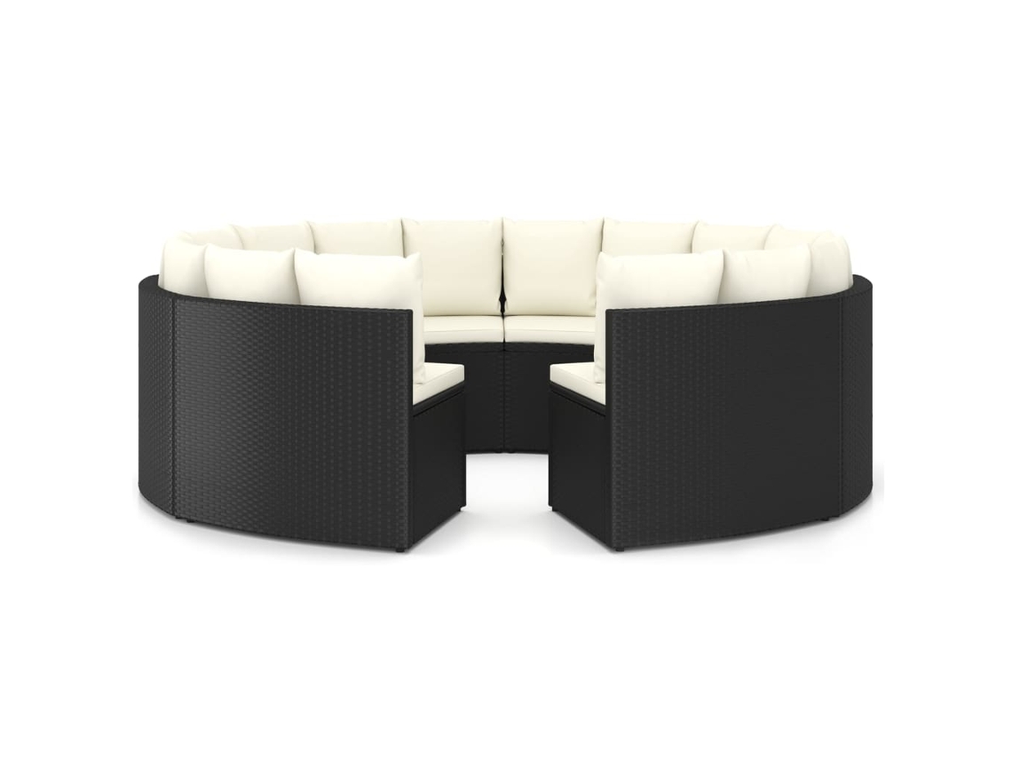 Garden Lounge Set, Garden Lounge Sets Vidaxl Preto Rattan / Vime (n/a)