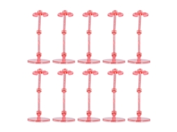 Mali base de Suporte para Bonecos 6 Polegadas 10pcs Translúcida em Plástico para Figuras de Ação Rosa