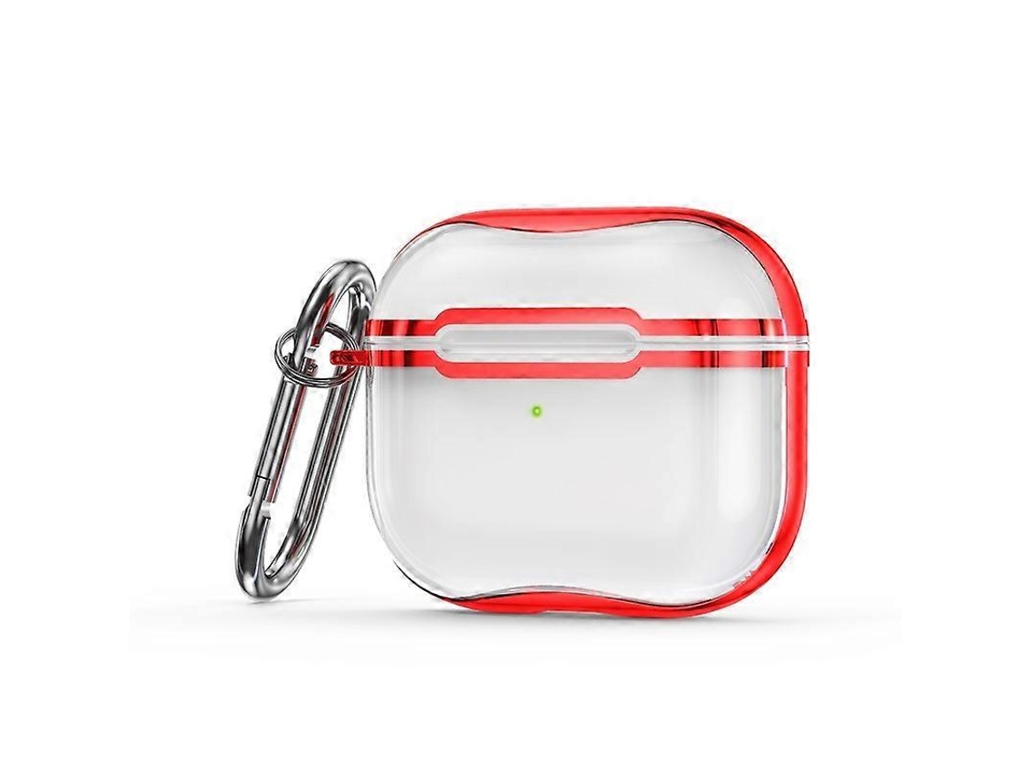 Camada protetora transparente em TPU com moldagem galvanizada e gancho para AirPods 3. GIECY