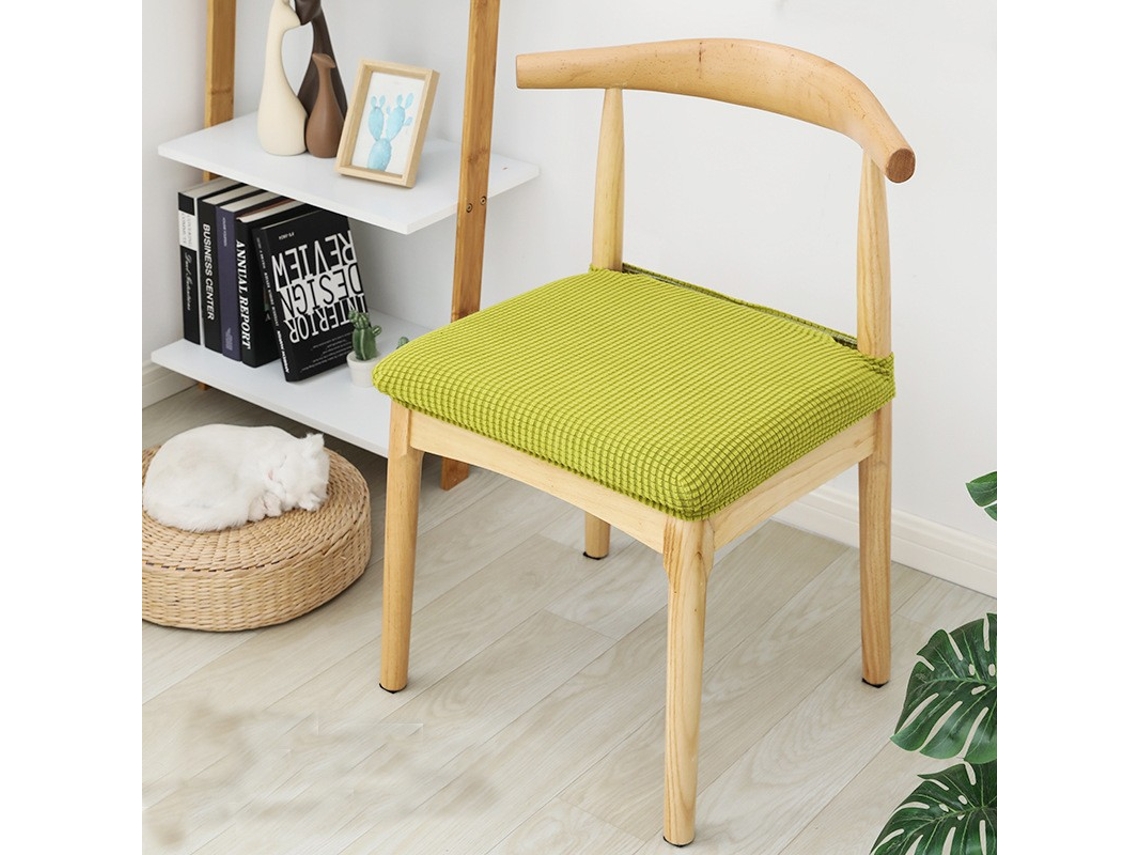 1 Pacote Protetor Removível para Cadeira de Sala de Jantar para Casa Restaurante-15 # Verde Esmeralda Amarelo-Tamanho Padrão LUUCOZK