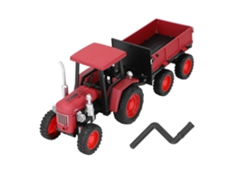 Brinquedo De Trator Vintage Para Crianças Com Reboque 4 Rodas Modelo Veículo Ornament Red