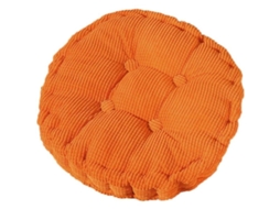 Almofada redonda para cadeira ou sofá, 40 cm, veludo cotelê, enchimento de 8 cm, para uso interno e externo, lavável.