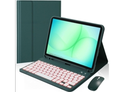 Capa Com Teclado Bluetooth Retroiluminado E Rato Para Samsung A11 Plus 11 Polegadas Sm-x230/x235/x236 (português-verde)
