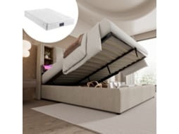 Cama 140x200 Com Carregamento Usb-c E Arrumação