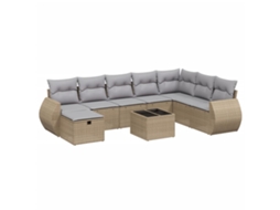 Garden Sofa Set, Garden Sofa Sets Vidaxl Bege Rattan / Vime (n/a)