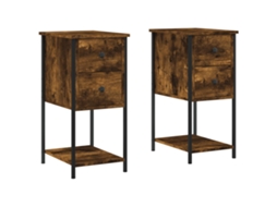Conjunto de Mesas de Cabeceira 2pcs Derivados de Madeira Carvalho Fumado MAISON EXCLUSIVE