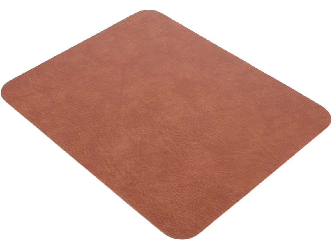 Mousepad Em Couro Sintético Marrom, Resistente À Água, Antiderrapante, Leve, Ideal Para Escritório E Gokoco