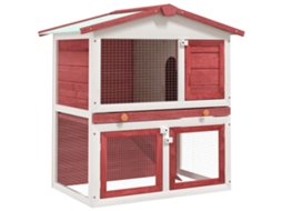 Vidaxl Coelheira De Exterior 3 Portas Madeira Vermelho