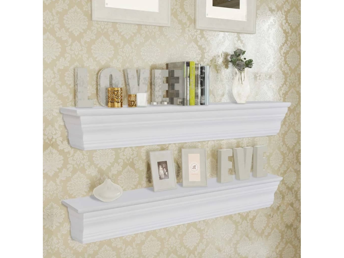 Vidaxl Prateleiras De Parede Aaliyah 2 Pcs Branco