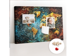 Quadro De Cortiça Com Impressão Mundo De Caos Para O Quarto Das Crianças Espelharte (60x40 Cm)