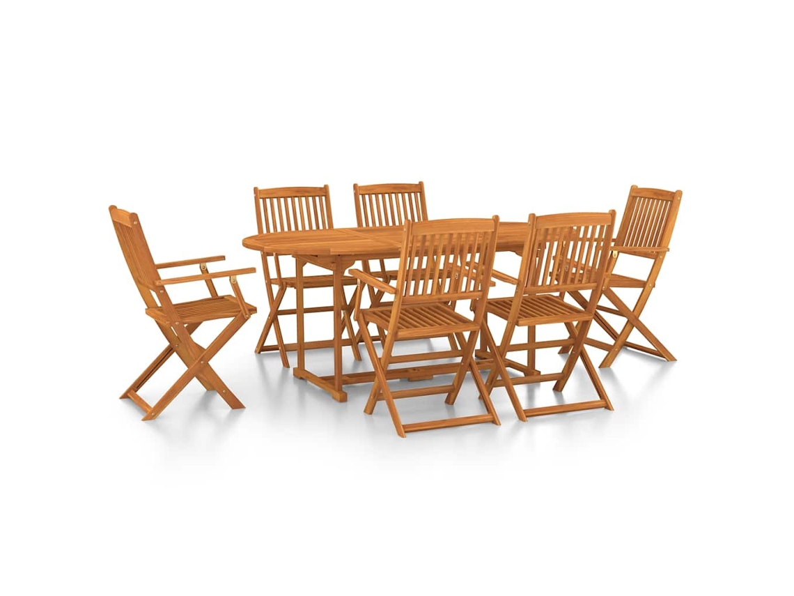 Dining Set, Dining Sets Vidaxl Marrom Madeira De Acácia (n/a)