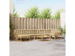 Vidaxl Conjunto De Sofás Para Exterior 8 Pcs Branco E Bege