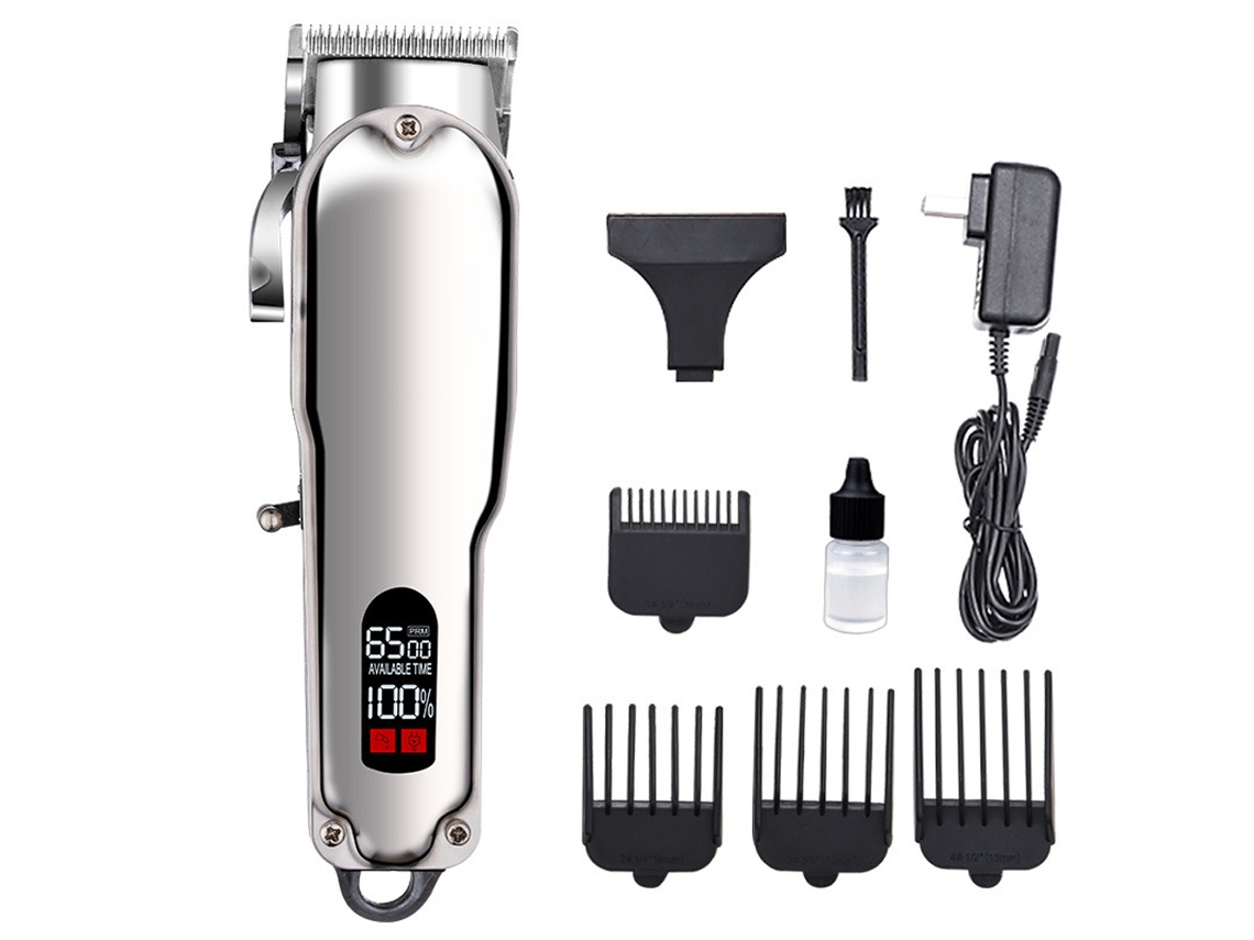 Máquina De Corte Profissional Para Homem Tesoura De Barbeiro Sem Fio Para Cabelo E Barba