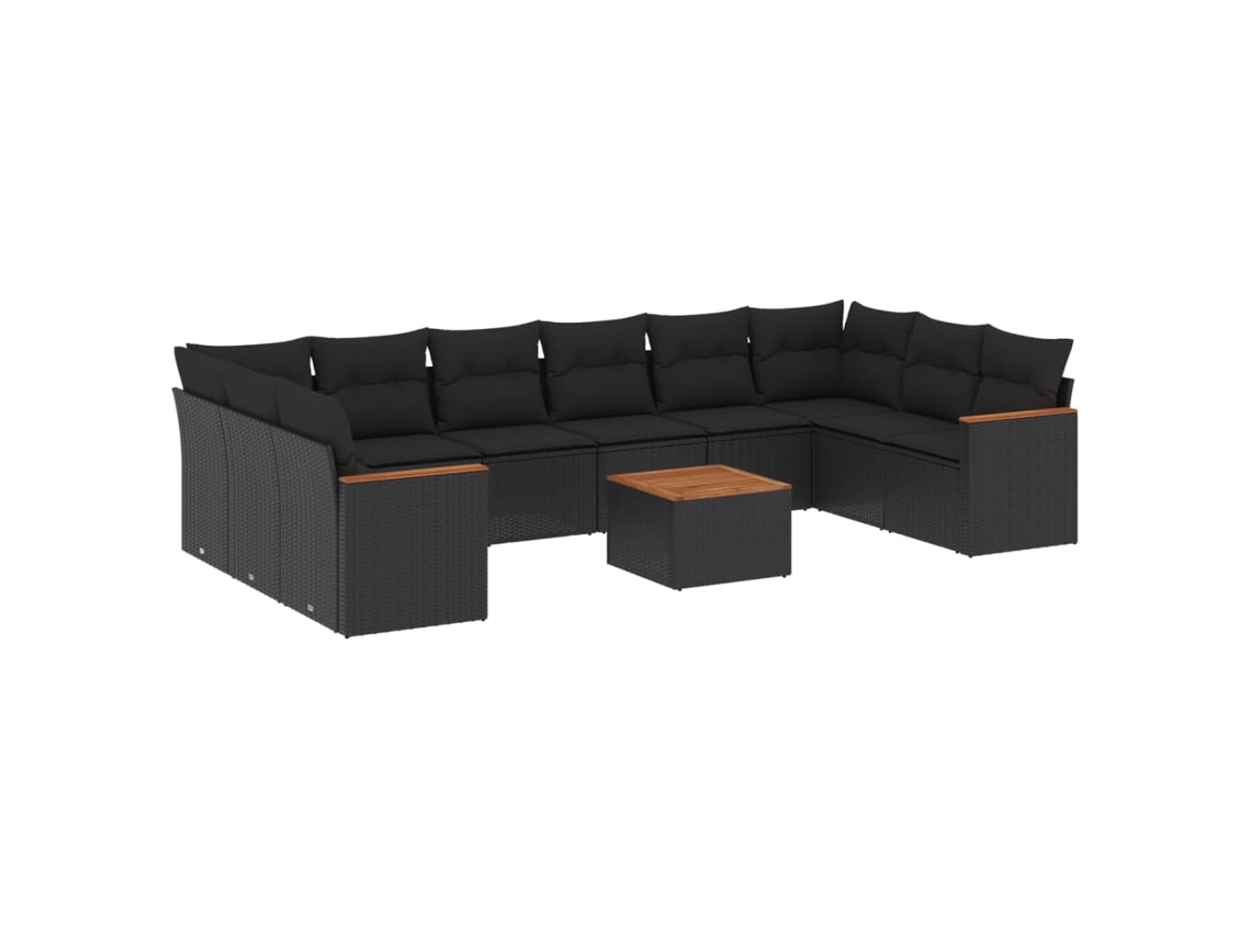 Garden Sofa Set, Garden Sofa Sets Vidaxl Preto Rattan / Vime (n/a)