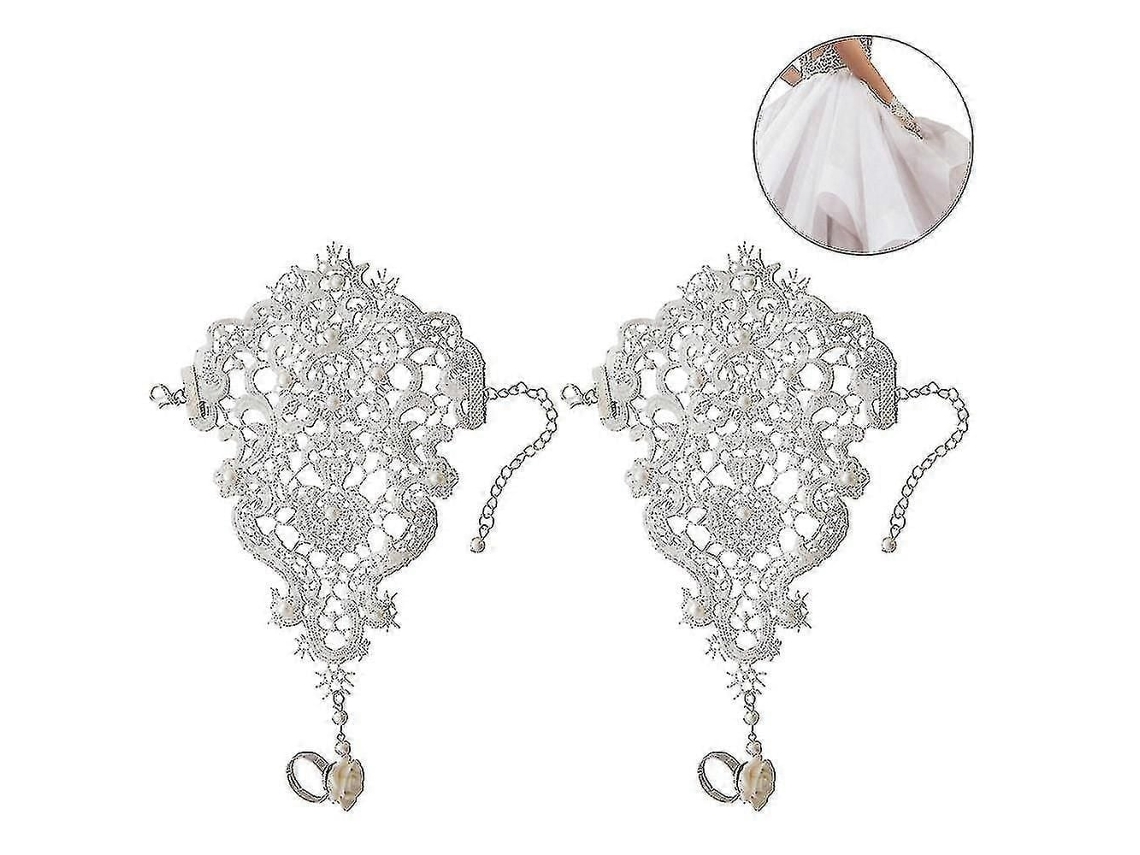 Luvas Sem Dedos Estilo Steampunk Gótico com Renda Floral e Anel de Pulso TAISHENGDA