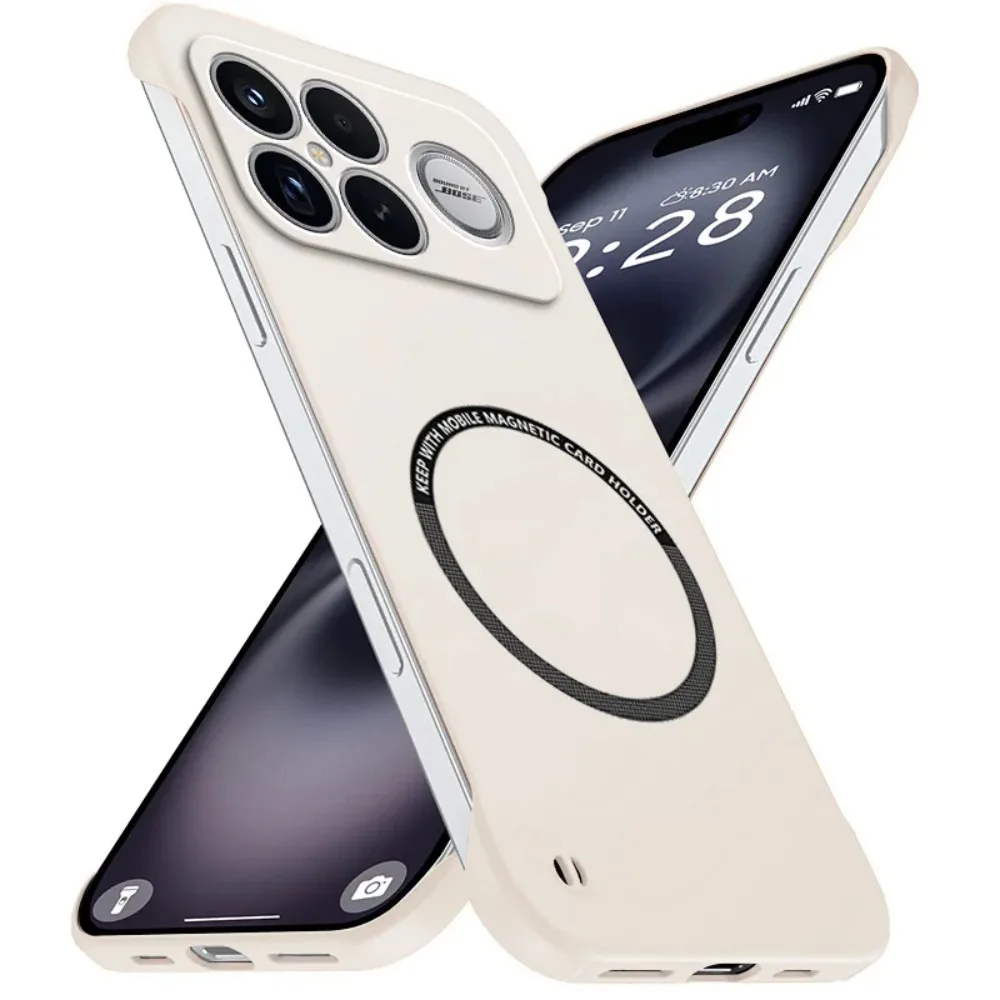 (branco Marfim, Poco F7) Capa Magnética Ultrafina Sem Bordas Para Celulares Xiaomi, Resistente A Quedas E Com Carregamento Sem Fio.