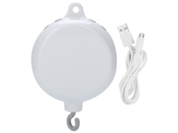 Caixa De Música Giratória Usb Para Berço Bebê Com Luz Branco Brinquedo Educativo Infantil