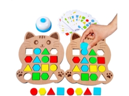 Quebra Cabeça De Formas Madeira Tabuleiro Bloco Geométrico Com Design Animais Desenho Animado