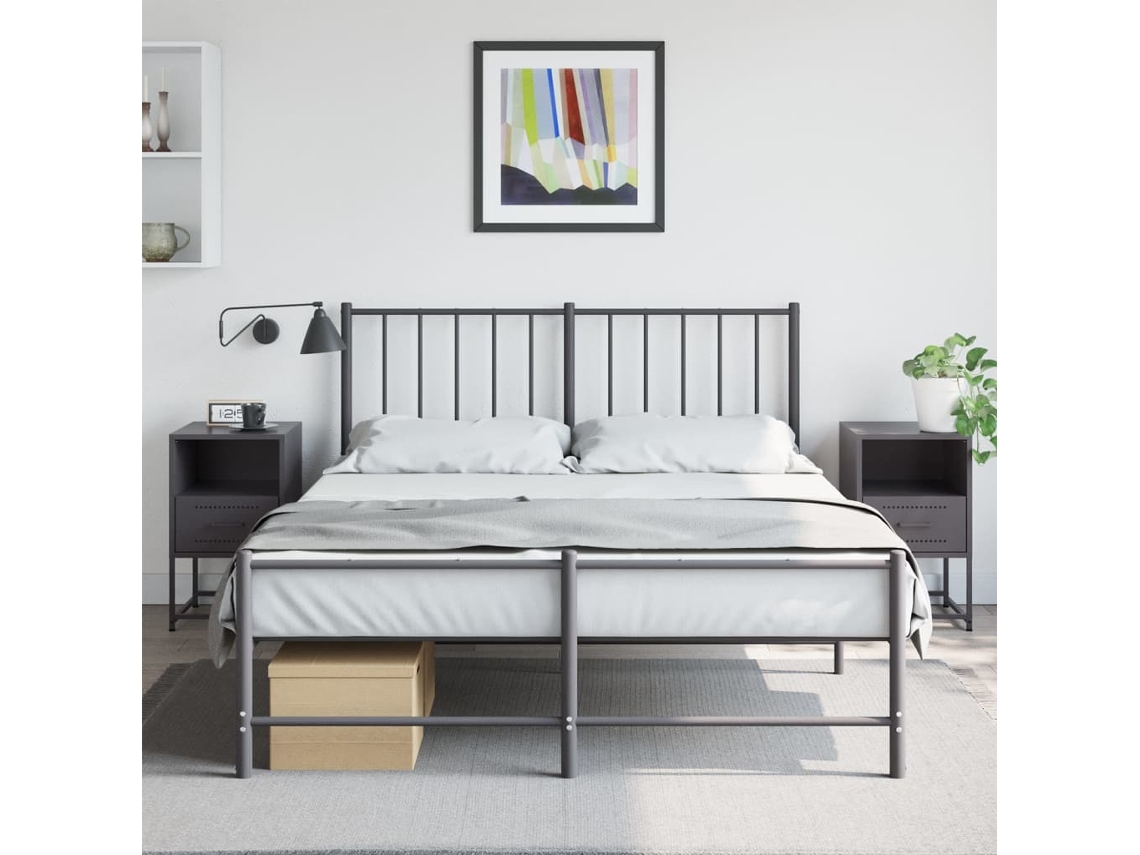 Vidaxl Mesas De Cabeceira 2 Pcs 36x39x60,5 Cm Aço Preto