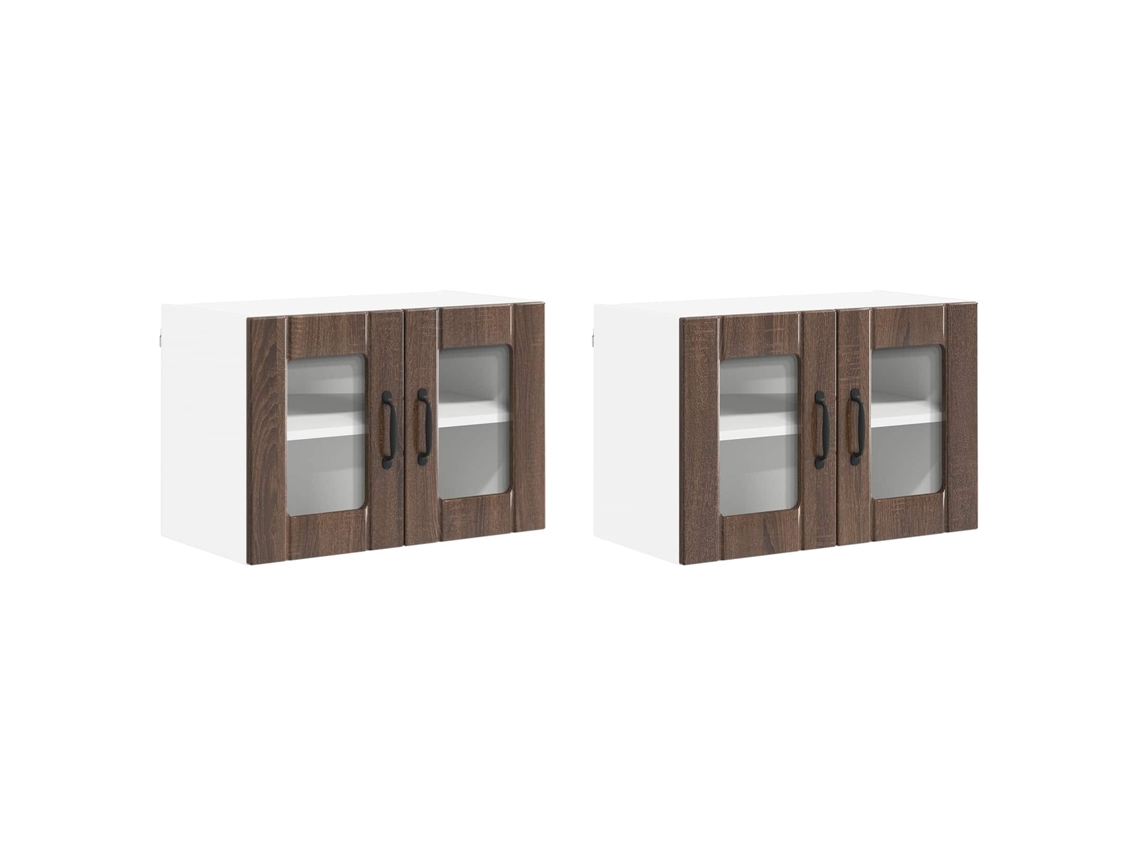 Conjunto de 2 armários de parede para cozinha com porta Carvalho Brown MAISON EXCLUSIVE