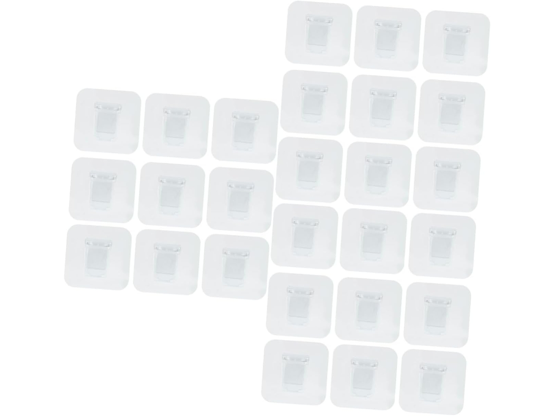 Conjunto De 60 Suportes Adesivos Transparentes Para Prateleiras, Autoadesivos Para Fixação.