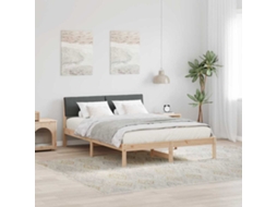Vidaxl Estrutura da Cama Castanho e Cinzento escuro 150 X 200 Cm