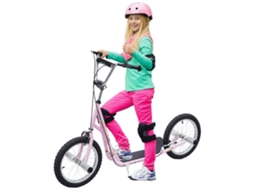 Scooter Rodas Scooter Pneumáticas Grandes Ø 41 Cm com Cravos Rosa