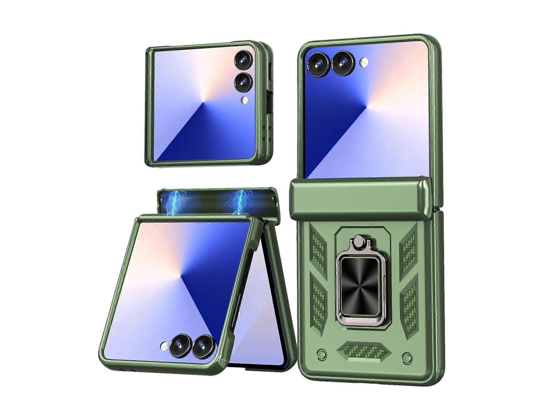 Capa De Celular Com Dobradiça E Janela Deslizante Kalebol Com Suporte De Anel