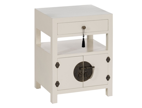 Mesa de Cabeceira Oriente Branco Madeira Mdf 50 X 40 X 66 Cm