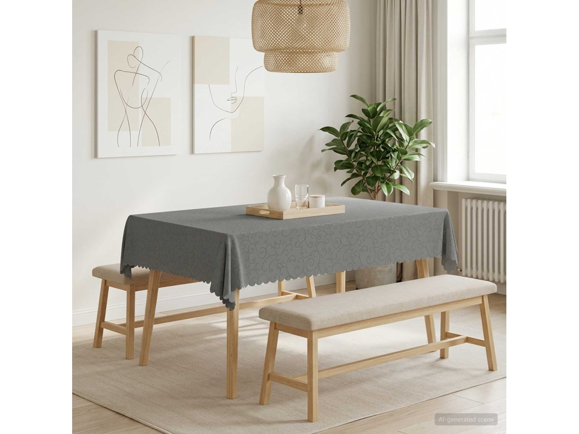 Vidaxl Toalha De Mesa Retangular Cinzento-claro 140 X 160 Cm