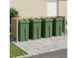 Vidaxl Cerca Para Caçamba De Lixo Castanho 315 X 85 X 115 Cm