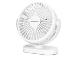 Ventoinhas Portáteis Ventilador De Mesa 6 Polegadas | 5 Lâminas | 3 Velocidades | 1500mah | Com Luz Noturna | Branco Aigostar
