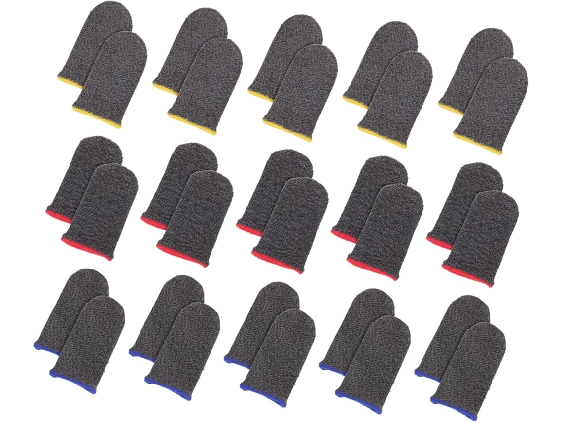 Protetores De Dedo Kombuida, Cor Aleatória, Conjunto Com 30 Unidades, Fibra Prateada, Design Elástico Confortável, Reduz