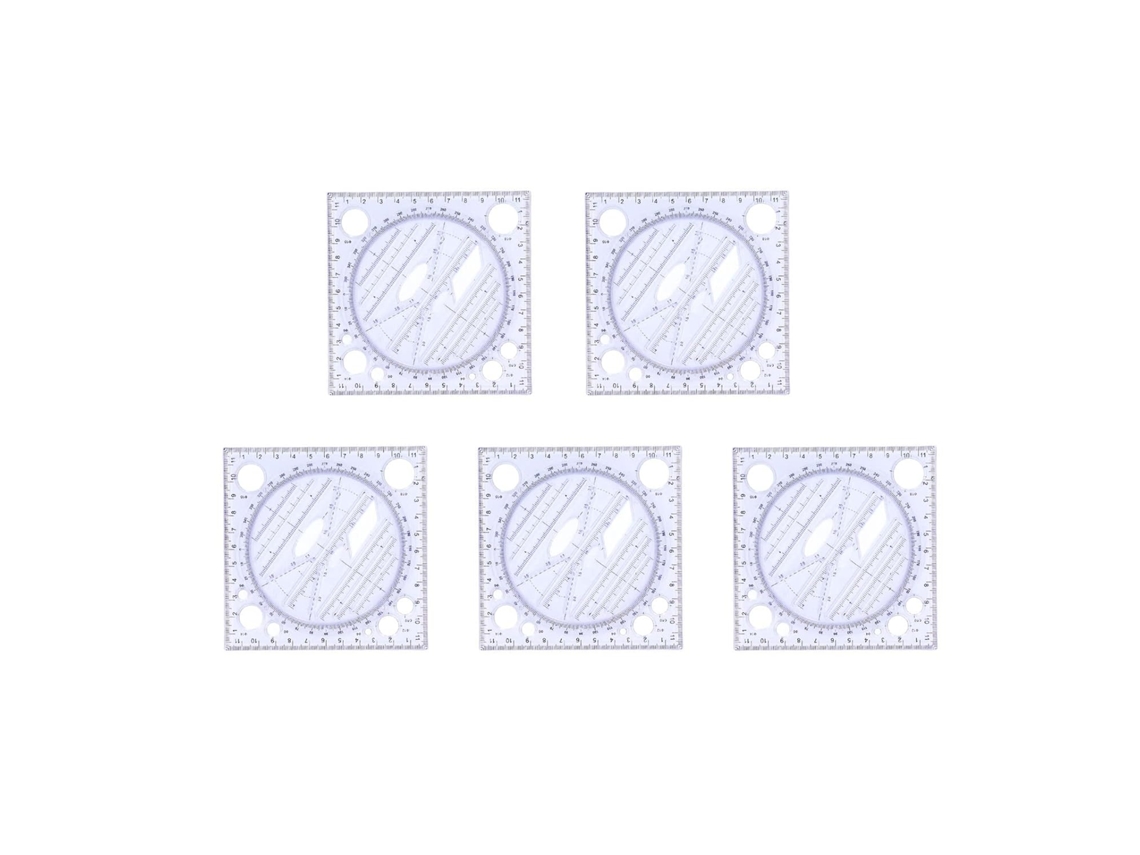 Lurelia Régua Plástica Com Transparente E Portátil Para Geometria E Matemática