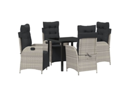Maison Exclusive - Conjunto De Jantar Para Jardim 5 Pcs Cinzento-claro Vime Pe