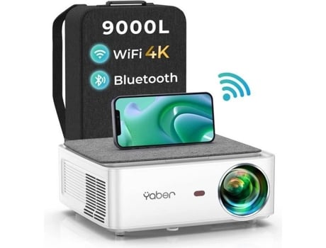 Projetor Bluetooth Full HD 1080P Wifi, V6 9000 Lumens Projetor Wifi Portátil Suporta 4k, Correção Keystone Para 4.23 Yaber
