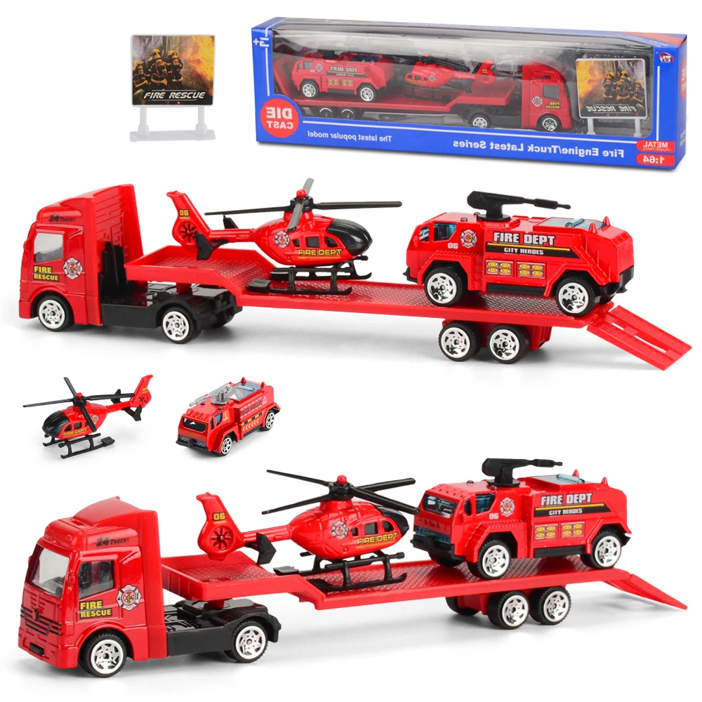 (vermelho) Liga Reboque De Plástico, Carro De Engenharia, Brinquedos Educativos, Helicóptero, Presente Para Crianças