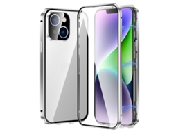 Capa De Vidro Temperado Hd Para Iphone 14 Plus - Fecho Magnético Duplo
