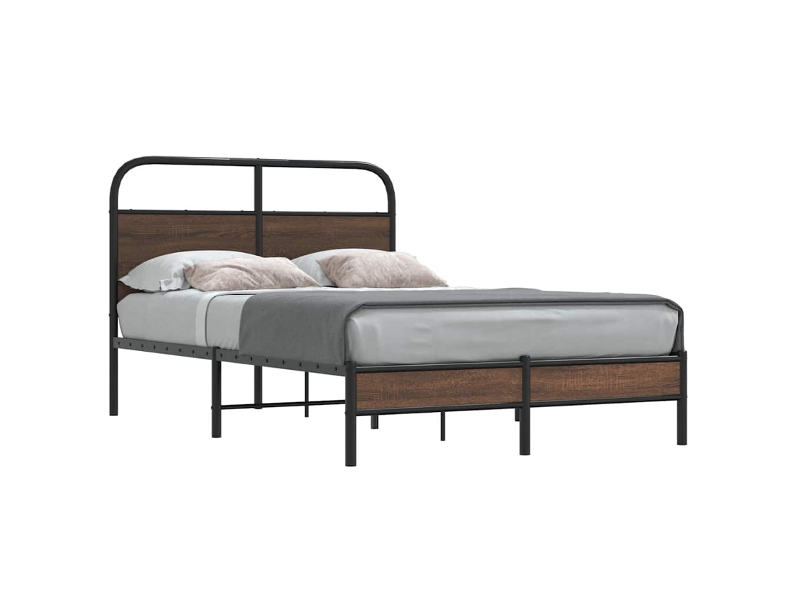 Estrutura Cama S/ Colchão Derivados Madeira Carvalho Castanho