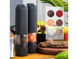 Moedor de Pimenta Elétrico Cozinha, a Bateria, Automático, com Luz Led. AQUAFORGE