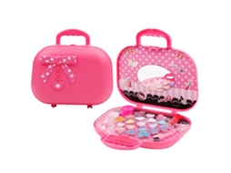 Conjunto De Maquiagem Infantil Seguro Brinquedo Cosmético Caixa Com Espelho Presente Rosa
