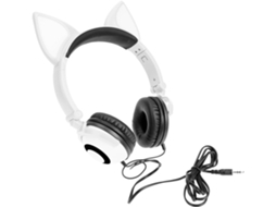 Fones De Ouvido Uonlytech Com Orelhas Gato E Luz Led Para Crianças, Fones De Ouvido Supra Auriculares Com Fio Para
