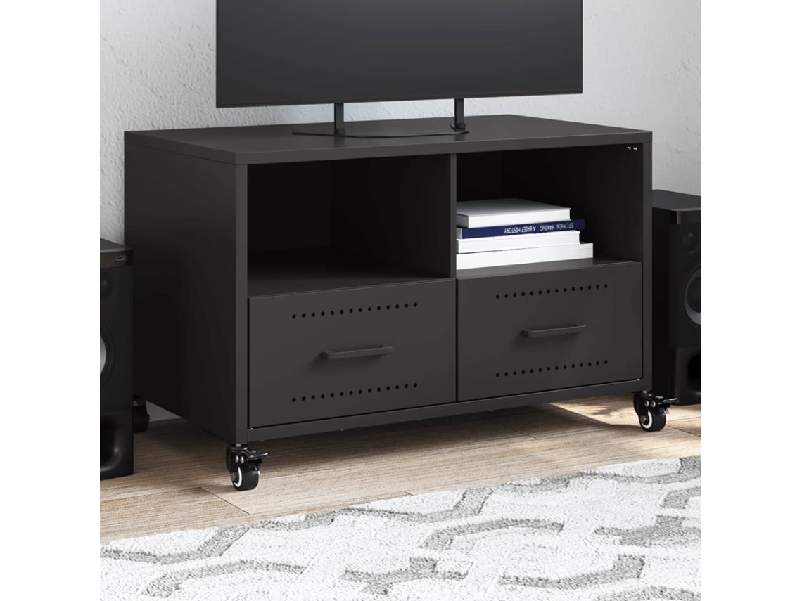 Vidaxl Móvel De Tv 68x39x43,5 Cm Aço Preto