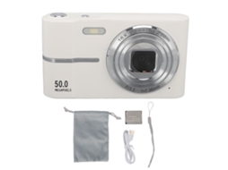 Digital Camera 50mp 1080p Fhd Auto Focus 16x Zoom 2.4 Inch Screen Anti Shake Portable Compact Camera For Kids Students White LAXISCREED