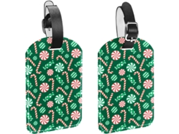 Conjunto De 2 Etiquetas Bagagem Verdes Viagens, Ideais Bolsas, Malas E Sacolas, Com Alças De Segurança