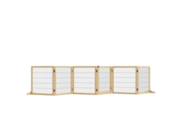 Barreira de Segurança Dobrável de Madeira para Escadas e Portas com Suporte em Pé 432x36x70 Cm Natural Ge