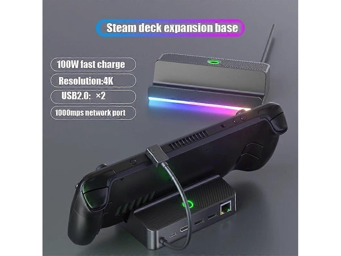 Estação De Acoplamento Steam Deck Dock 6 Em 1 Hub Usb Tipo C Para Hdmi Compatível Com 4k 60 Hz Rj45 2.0 Base Chaberlu