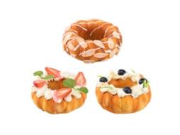 Modelo Donut Bolo Fruta Simulado com Imã