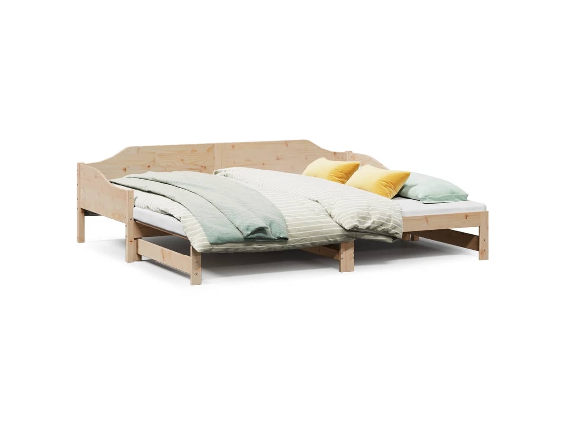 Daybed With Trundle, Daybeds With Trundles Vidaxl Marrom Madeira De Pinho (90 X 190 Cm)